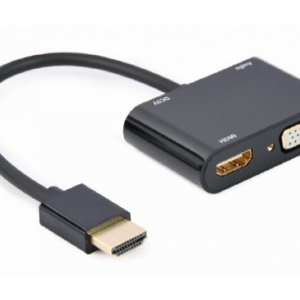 GEMBIRD A-HDMIM-HDMIFVGAF-01 HDMI male to HDMI female + VGA female + audio adapter cable black