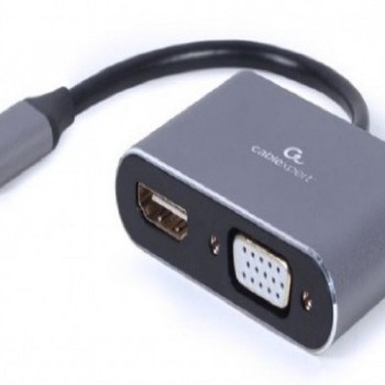 GEMBIRD A-USB3C-HDMIVGA-01 USB Type-C to HDMI + VGA display adapter, space grey 42543