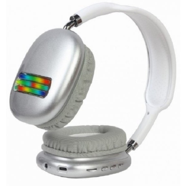 GEMBIRD BHP-LED-02-W Bluetooth stereo Slualice sa mikrofonom Bt V5.0 400mAh/32Ohm, 2h Li-ion Bele