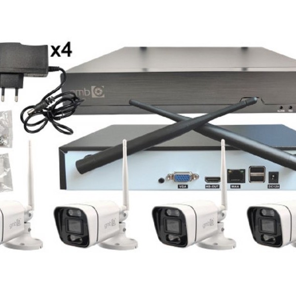 GEMBIRD CAM-IP3MP-WiFiKITXM4 GMB kamera 3 megapiksela set wifi 4 kamere full color app xmeye sa mikrofonom