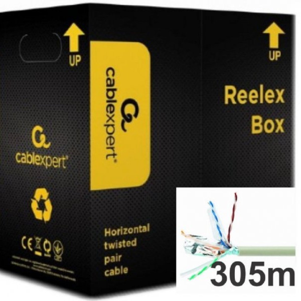 GEMBIRD FPC-6260E-SOL FTP cat.6 Indoor, solid 23AWG, 0.57mm premium CCA kotur pun presek 305m