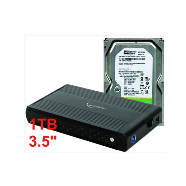 GEMBIRD GEMBIRD HDD 3.5 * 1TB SET USB 3.0 SATA eksterno kuciste + 1TB WD10EURX WD/ EE3-U3S-3