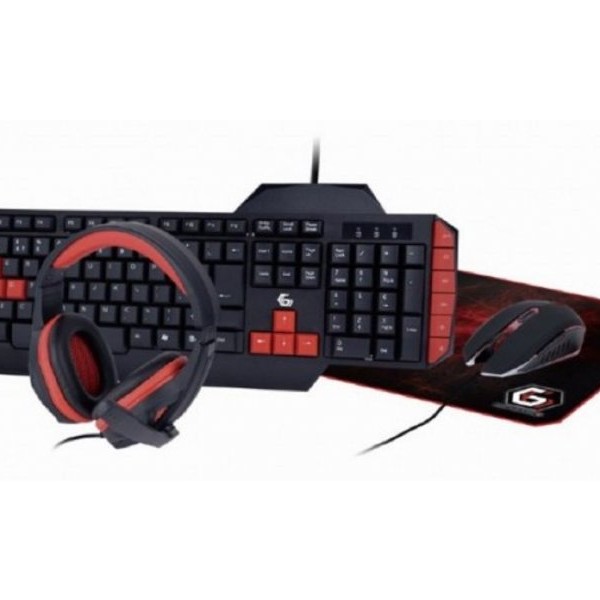 GEMBIRD GGS-UMG4-02 4-in-1 Gejmerski set tastatura, miš, slusalice i podloga