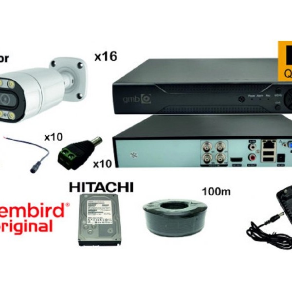 GEMBIRD GMB-03** Set kamera za video nadzor 3tbHDD +16x CAM-AHD5MP-HAU60W rg59+100m bnc+dc konekt full color