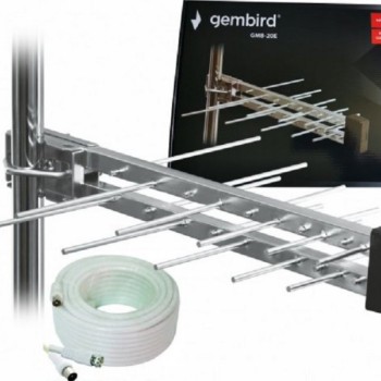 GEMBIRD GMB-20E sa kutijom +15m Antena Loga UHF sa RF-Konektorom,20el,39cm,6dB alu +kabl 15m 781 38938
