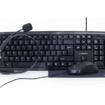 GEMBIRD KBS-UO4-01  4-in1 office set, tastatura, slusalice, mis i podloga