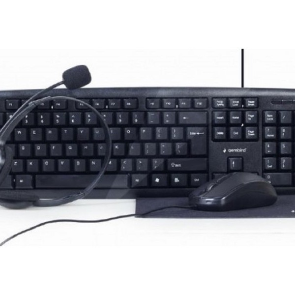 GEMBIRD KBS-UO4-01  4-in1 office set, tastatura, slusalice, mis i podloga