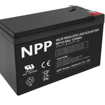 NPP NP12V-9Ah, AGM BATTERY, C20=9AH, T1, 151x65x94x100, 2,5KG, BLACK