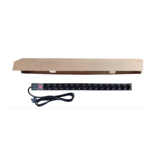 GEMBIRD Razvodni PDU panel za rack 19 in, sa 15 uticnih mesta, kabl 2m (aluminijum)