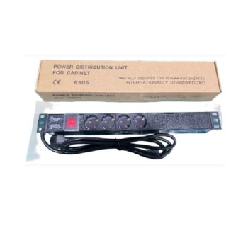 GEMBIRD Razvodni PDU panel za rack 19 in, sa 4 uticnih mesta, kabl 2m (aluminijum)