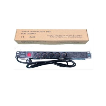 GEMBIRD Razvodni PDU panel za rack 19 in, sa 5 uticnih mesta, kabl 2m (aluminijum)