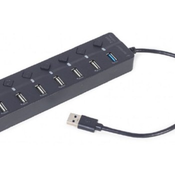 GEMBIRD UHB-U3P1U2P6P-01 7-port USB hub (1xUSB 3.1 + 6xUSB 2.0) with switches