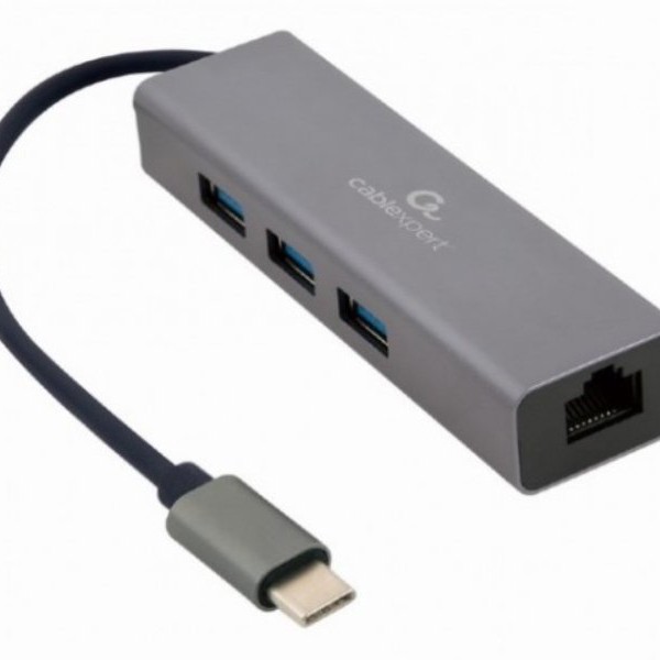 GEMBIRD USB-C Gigabit network adapter + 3-port USB 3.1 HUB (A-CMU3-LAN-01)