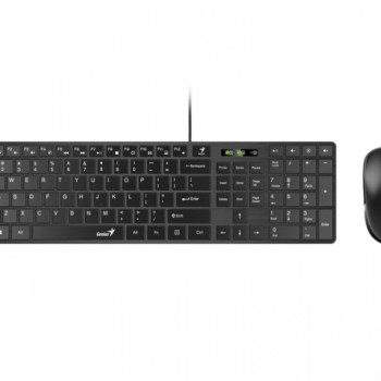GENIUS SlimStar C126 USB US crna tastatura+ USB crni miš