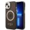 Guess Maska za iPhone 14 Plus Gold Outline Translucent Black MagSafe