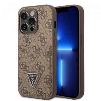 Guess Maska za iPhone 14 Pro 4G Double card triangle Brown