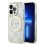 Guess Maska za iPhone 14 Pro IML GLITTER PEONY GOLD TRANSPARENT MagSafe