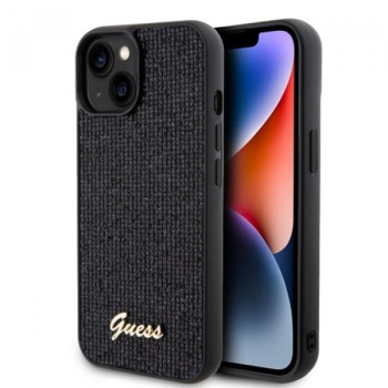 Guess Maska za iPhone 15 Plus DISCO SCRIPT METAL BLACK
