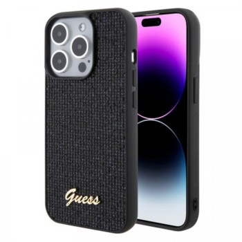 Guess Maska za iPhone 15 Pro DISCO SCRIPT METAL BLACK