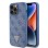 Guess Maska za iPhone 15 Pro Max LEATHER 4G TRIANGLE STRASS BLUE