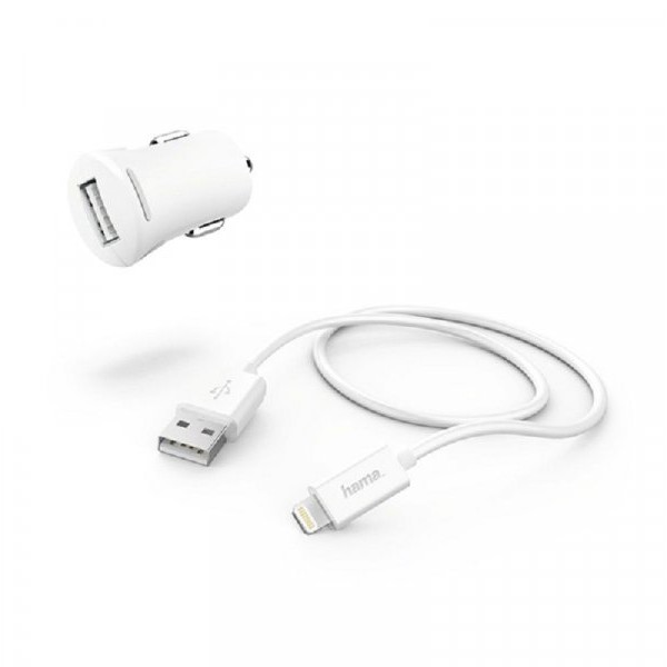 HAMA Auto punjač za Apple IPhone MFI 2,4A beli 183266
