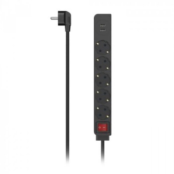 HAMA Distributer Sa 5 Uticnica I 2 USB Porta, Crni 223184