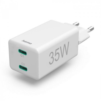 HAMA Kucni Punjac PD/Qualcomm 2xUSB-C, 35W Beli 201694