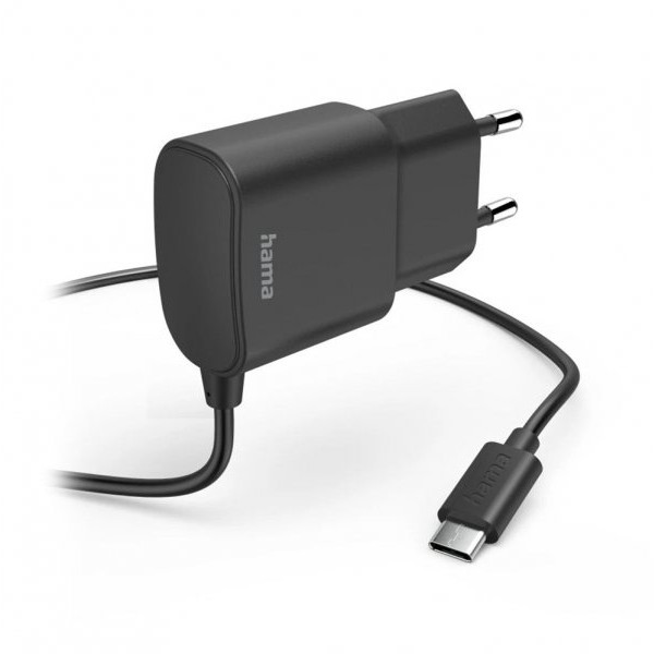 HAMA Kućni Punjač, USB Tip-C, 12W, 5V/2.4A, 1m, Crni
