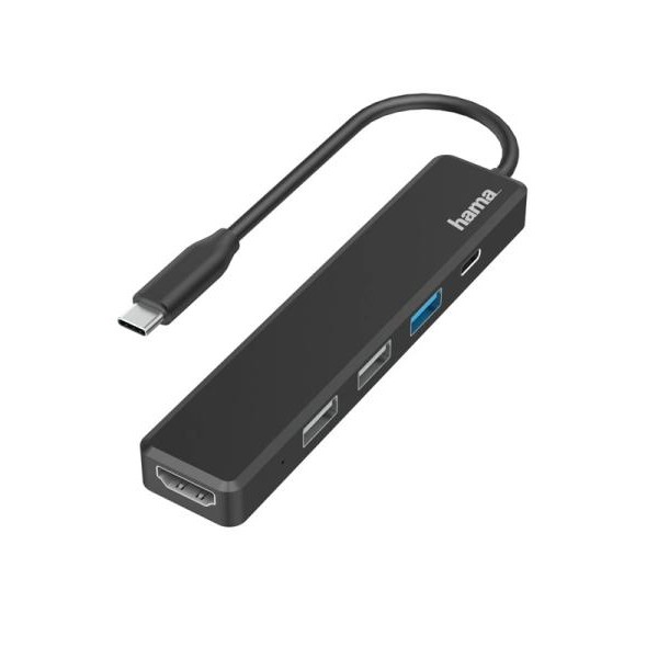 HAMA USB-C HUB, 5 portova, 3 x USB-A, USB-C, HDMI