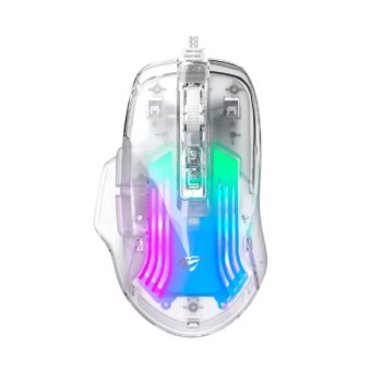 Havit MS1011SE USB RGB Gaming miš transparent beli