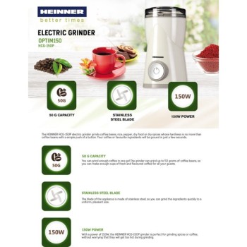 HEINNER Mlin za kafu HCG-150P 30g/150W/beli