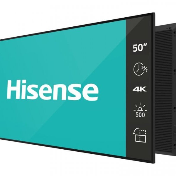 Hisense 50“ 50DM66D 4K UHD 500 nita Digital Signage Display - 24/7 Operation