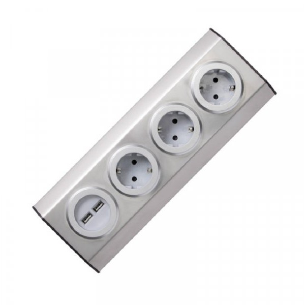HOME Podsklop sa 3 utičnice + USB KNV03/USB