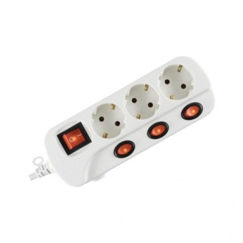 HOME Razvodnik sa 3 mesta 3m 1.5mm2 + prekidači NVK03K-3/WH/1,5