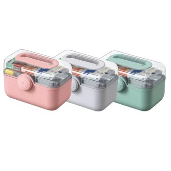 HOMEMATE Trio set Organizatori za lekove, zelena, roze i bela (3kom)
