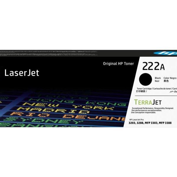 HP 222A Black Original LaserJet Toner Cartridge (W2220A)