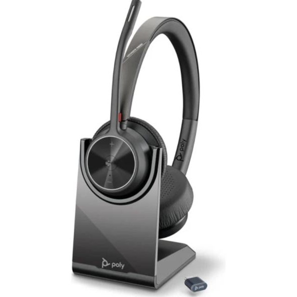 HP Poly Voyager 4320 Headset +BT700 dongle +Charging Stand, Black ( 77Z00AA )