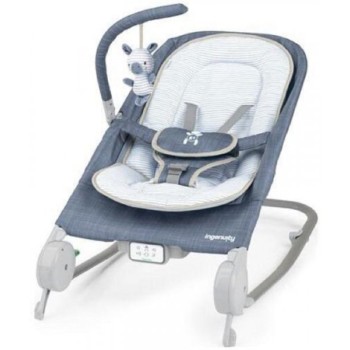 Ingenuity Ležaljka za bebe Happy Bell Massage Bouncer Chambray SKU16854