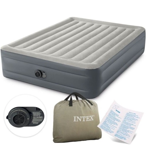 INTEX Veliki dušek na naduvavanje sa ugrađenom pumpom za dvoje