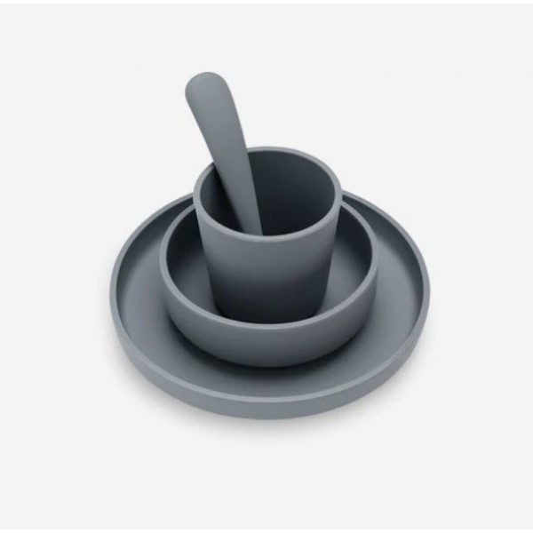 JOLLEIN Kinderserviesset Siliconen 4-delig - Storm Grey (51067256)