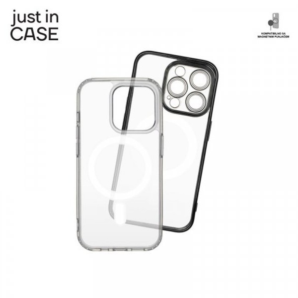 JUST IN CASE 2u1 Extra case MAG MIX paket CRNI za iPhone 15 Pro