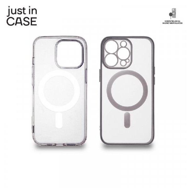 JUST IN CASE 2u1 Extra case MAG MIX paket SREBRNI za iPhone 13 Pro