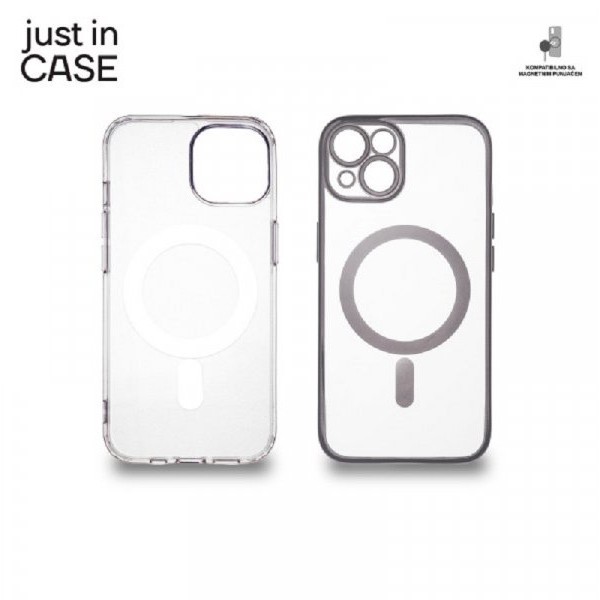 JUST IN CASE 2u1 Extra case MAG MIX paket SREBRNI za iPhone 14