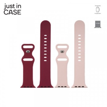 JUST IN CASE 2u1 Narukvica 42-45mm crvena SILIKON + pink SILIKON