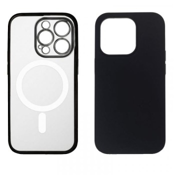 JUST IN CASE 2u1 transparentna/crna - Zaštitna maska za iPhone 14 Pro