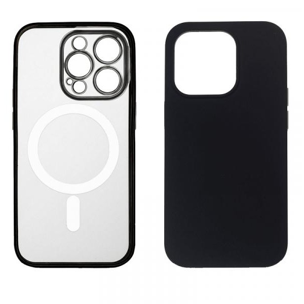 JUST IN CASE 2u1 transparentna/crna - Zaštitna maska za iPhone 14 Pro
