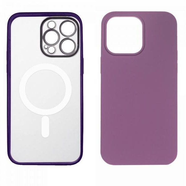 JUST IN CASE 2u1 transparentna/ljubičasta- Zaštitna maska za iPhone 14 Pro Max