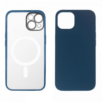 JUST IN CASE 2u1 transparentna/plava - Zaštitna maska za iPhone 14