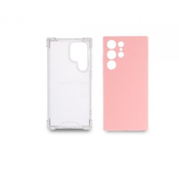 JUST IN CASE Silikon 2in1 za Samsung S23 ULTRA PROVIDNA+PUDER-ROZE