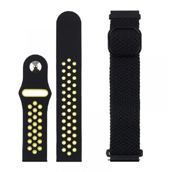 JUST IN CASE Zamenske narukvice 2u1 za pametne satove 20mm Black-Black